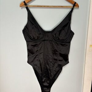 Black Satin Bodysuit